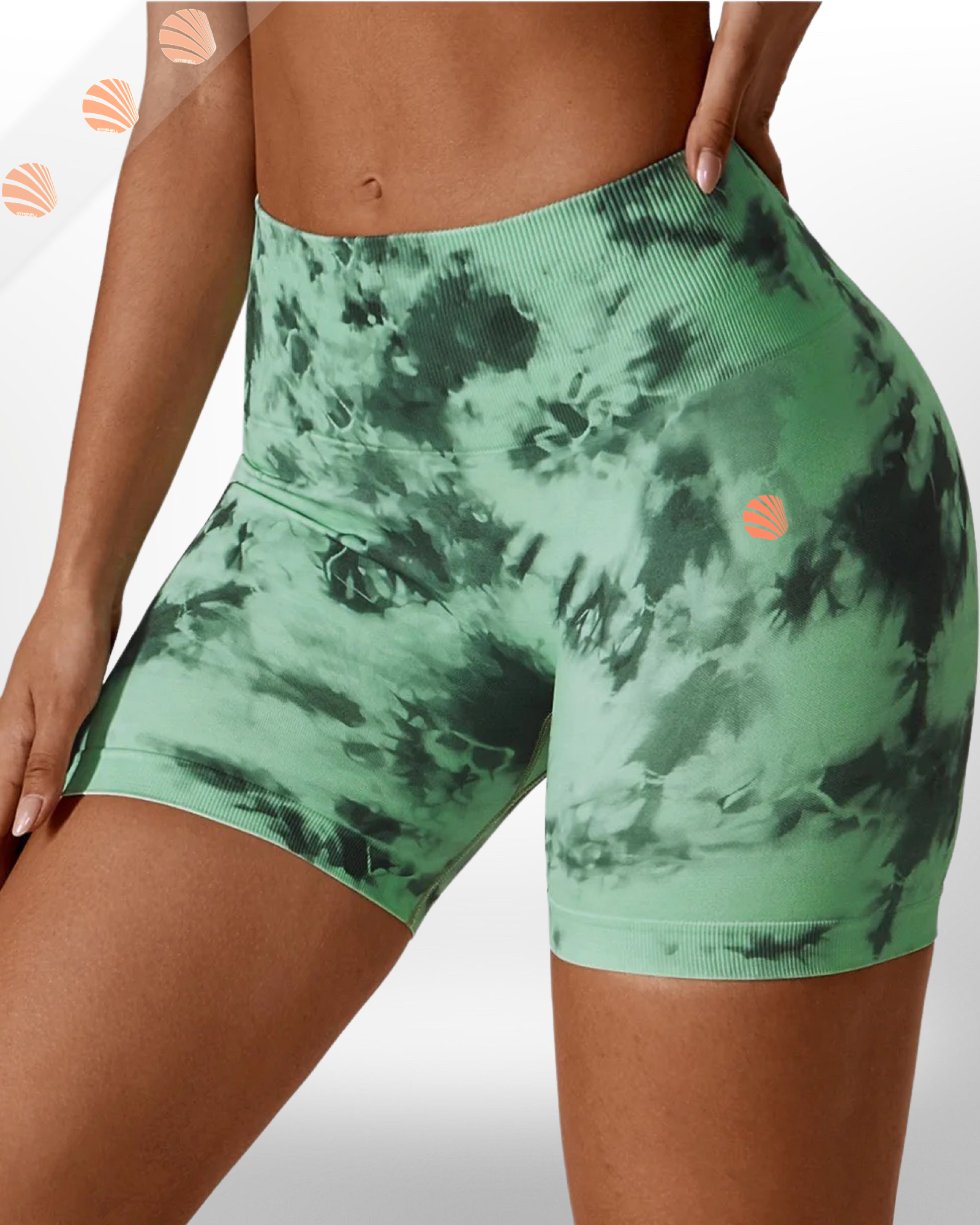 Print Wide Waistband Sports Shorts