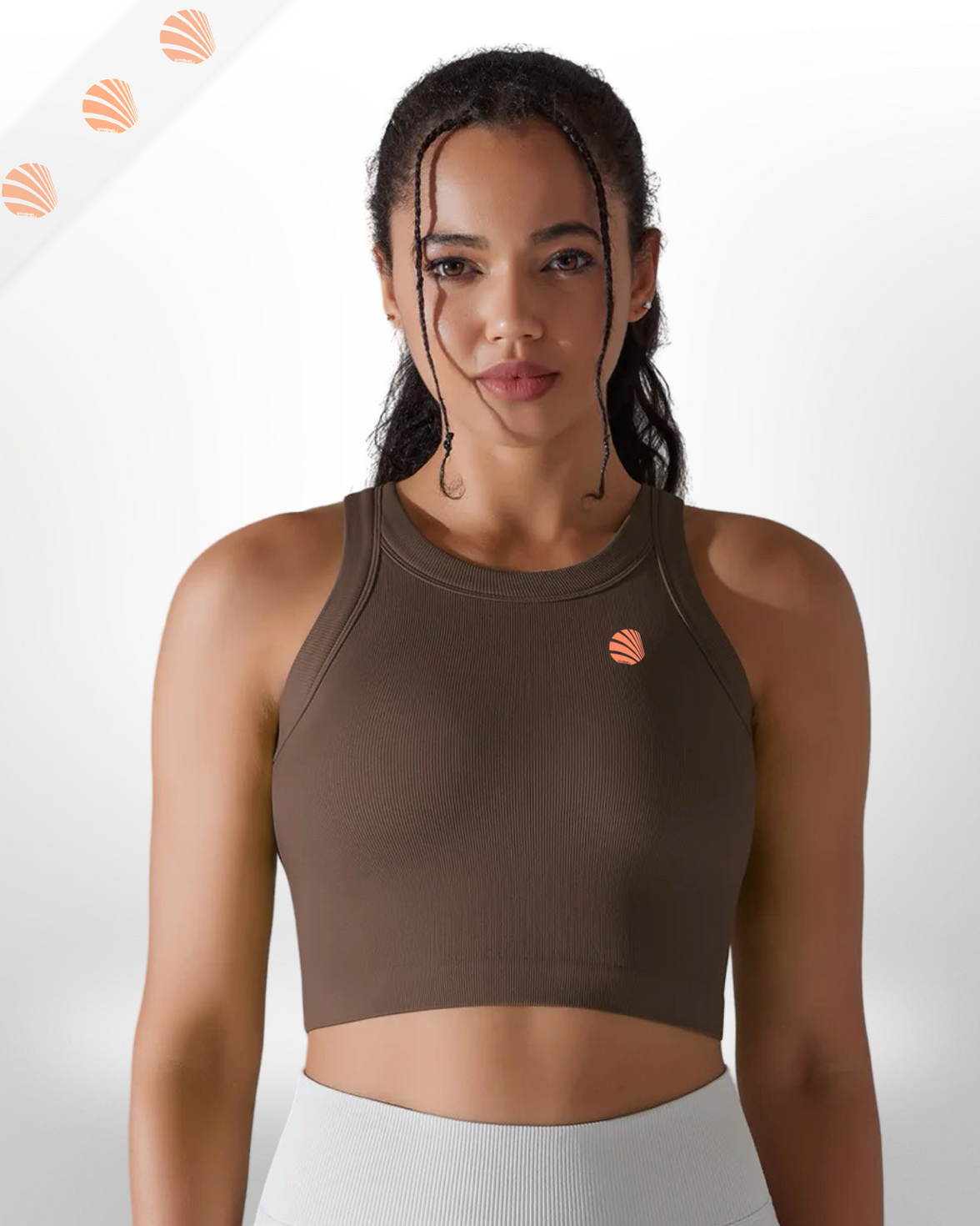 Knitting Solid Rib Sleeveless Fitness Tank Top