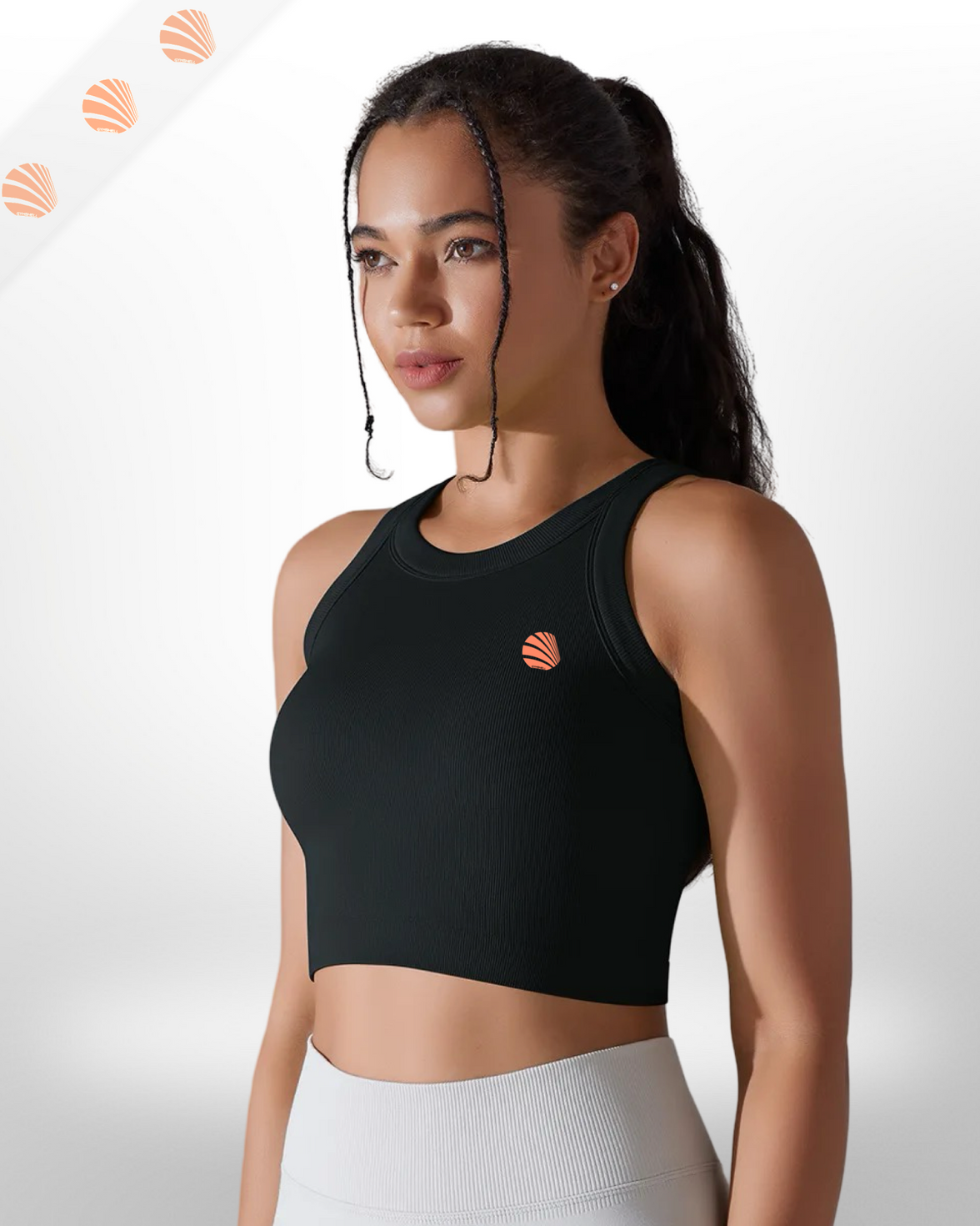 Knitting Solid Rib Sleeveless Fitness Tank Top