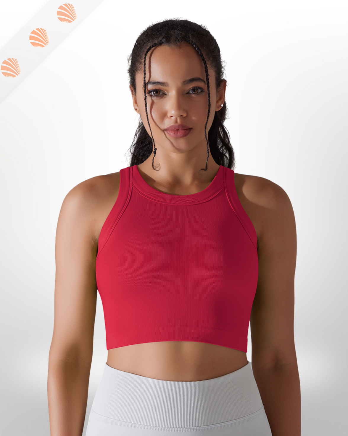 Knitting Solid Rib Sleeveless Fitness Tank Top