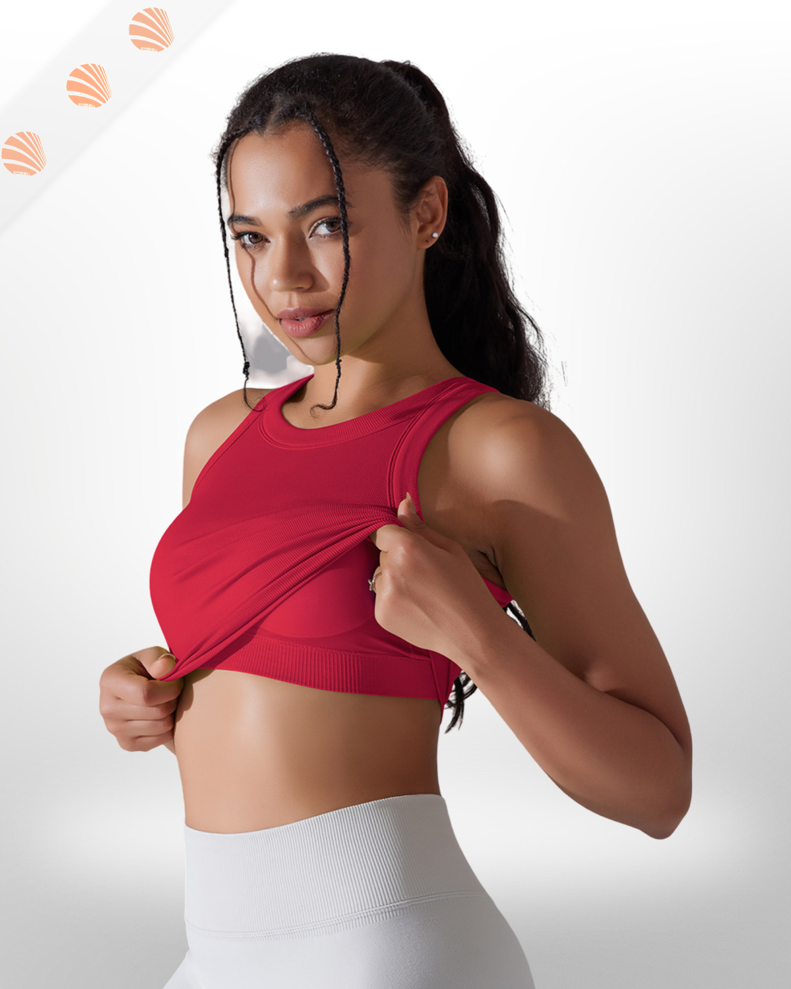 Knitting Solid Rib Sleeveless Fitness Tank Top