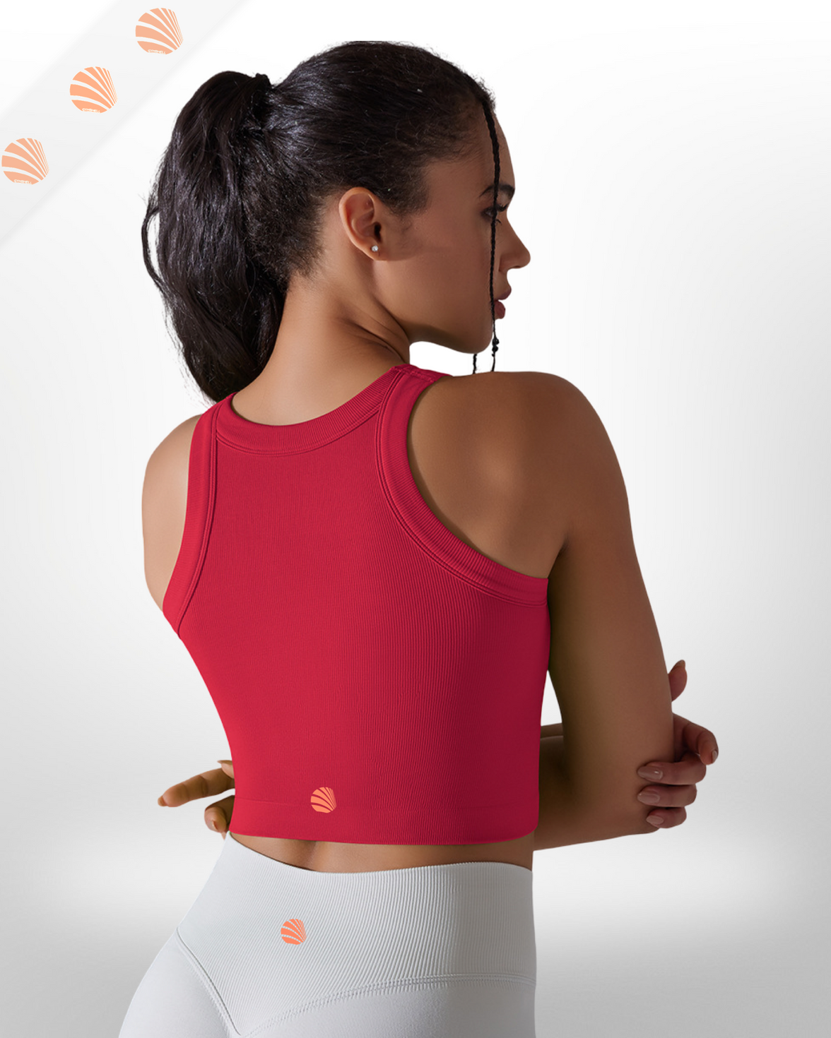 Knitting Solid Rib Sleeveless Fitness Tank Top