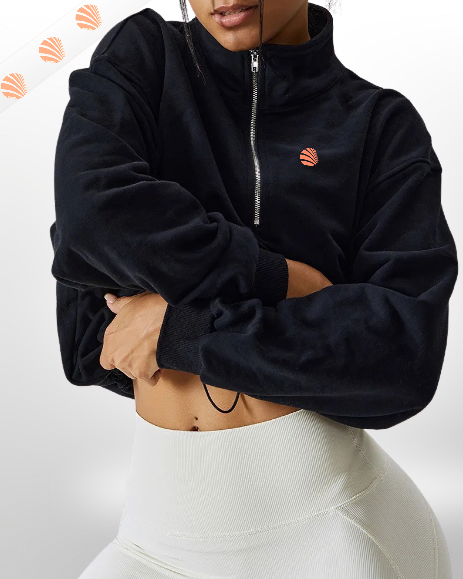 Half-Zip Sweatshirt Top