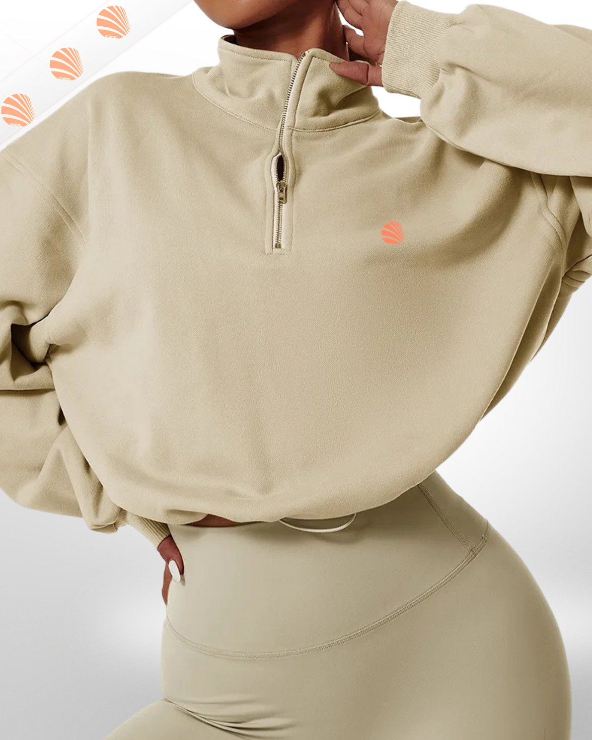 Half-Zip Sweatshirt Top