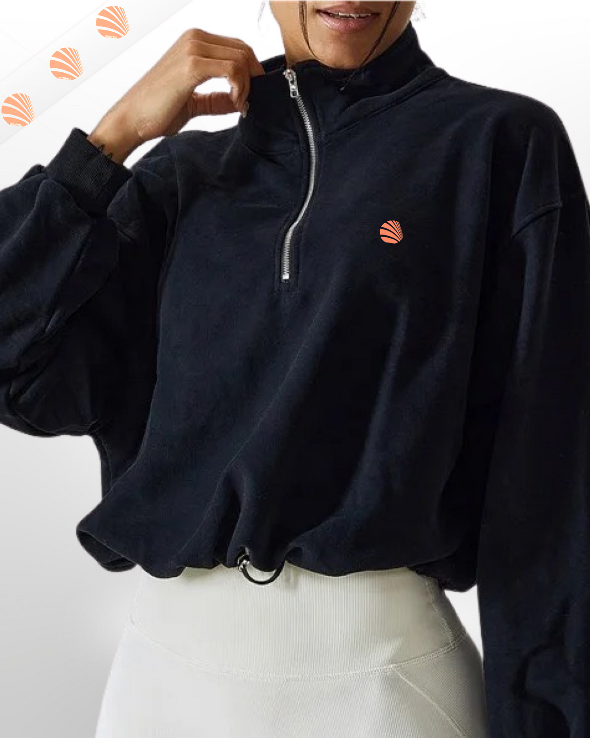 Half-Zip Sweatshirt Top